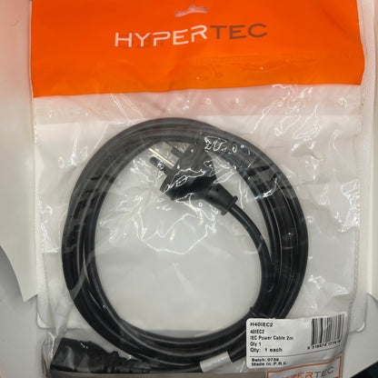 HyperTec 2m 3 Pin to IEC Plug 250v Power Cable Lead Cord for PC Computer TV Monitor